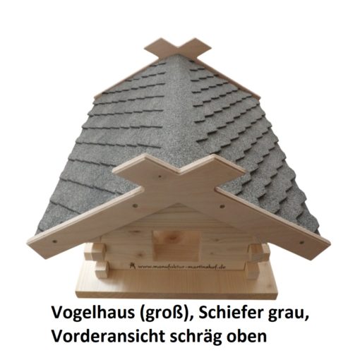 23.230-01 Vogelhaus (groß), Schiefer grau - 1